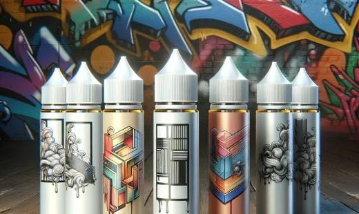 DALL·E-2023-12-20-12.40.22-An-image-of-four-to-five-vape-bottles-in-a-street-graffiti-style-positioned-close-to-each-other.-These-bottles-are-designed-without-any-text-em